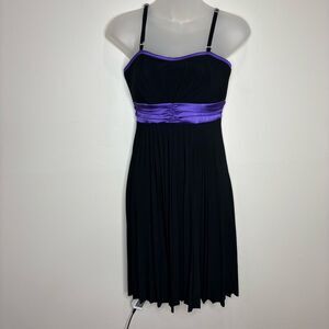Taboo Y2K semi formal black purple dress pleated empire waist large whimsygoth